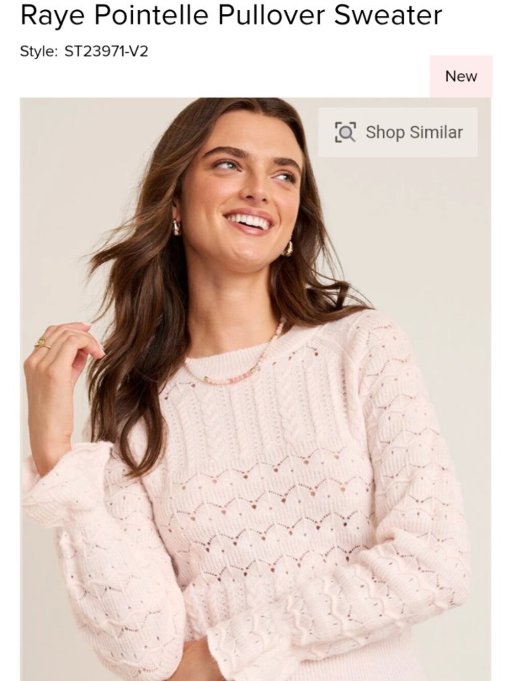 Francesca's Raye Pointelle Pullover Sweater Size S